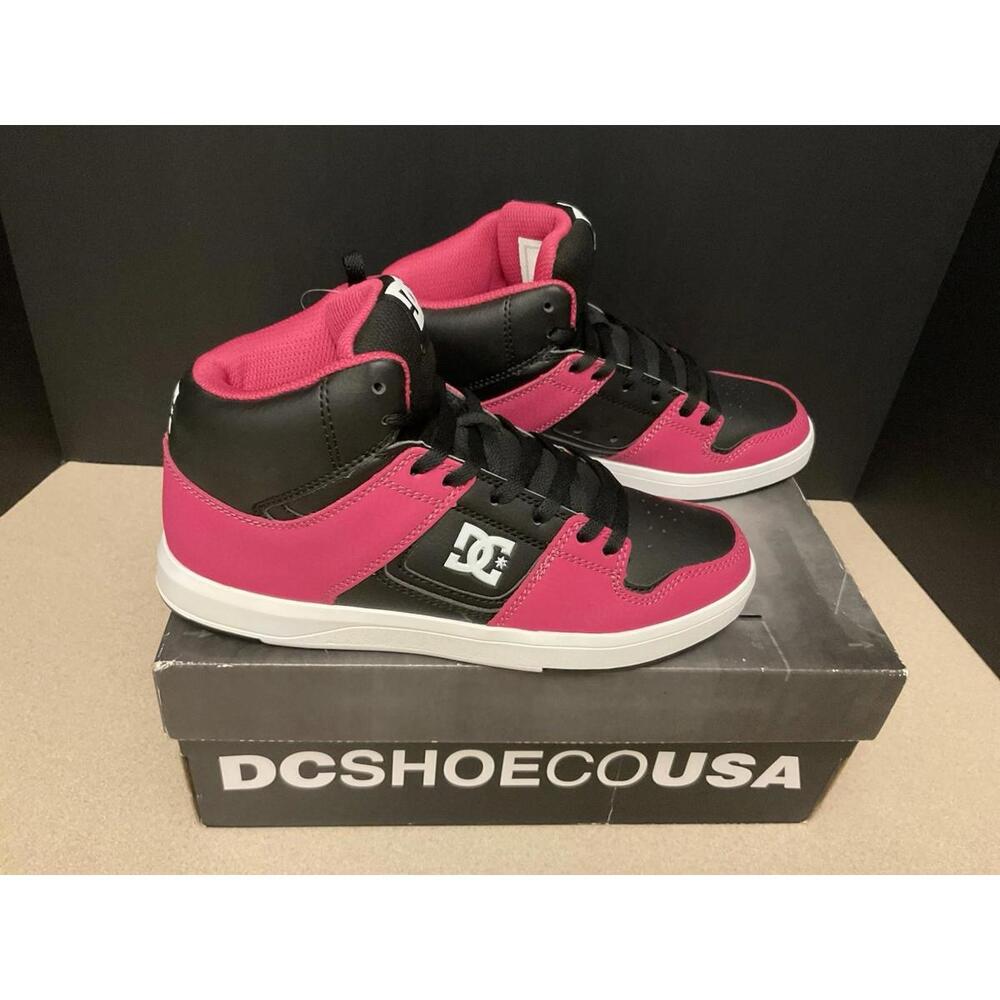 New! Womens DC Cure Hi Top Black/White/Pink Skate Shoes. Size 7. Awesome Shoes